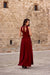 Sparkling Brocade Evening Gown with Elegant V-Neck Design