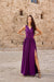 Sparkling Brocade Evening Gown with Elegant V-Neck Design