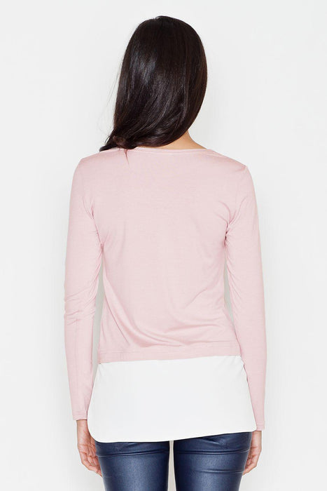 Chic Long Sleeve Color-Blocked Blouse with Stylish Elegance