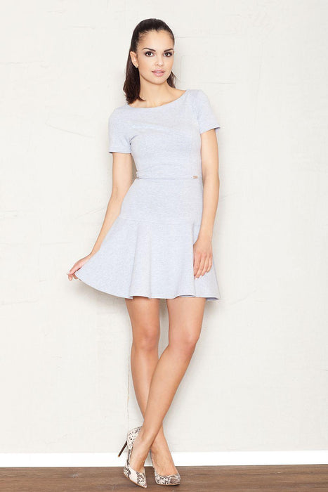 Charming Frill-Accented Cotton Day Dress for the Stylish Woman