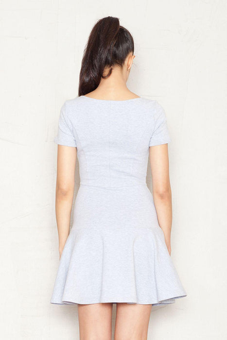 Charming Frill-Accented Cotton Day Dress for the Stylish Woman