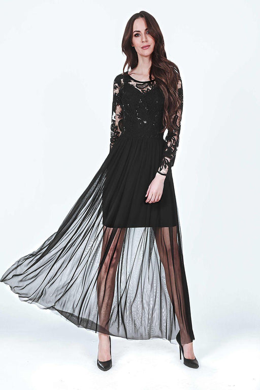 Ethereal Elegance Lace Evening Gown for Modern Women