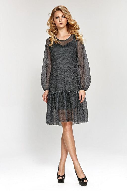 Elegant Ruffled Hem Cocktail Dress - Marselini Style