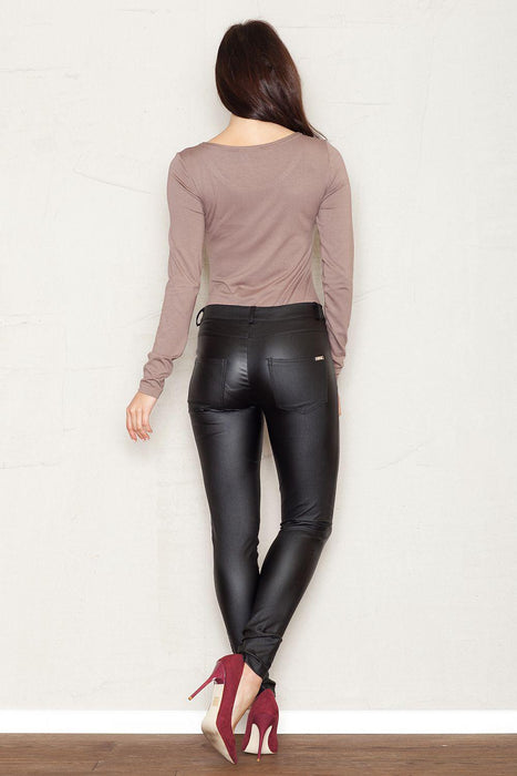 Chic Tubular Leg Trousers - Women's Fashionable Viscose Bottoms