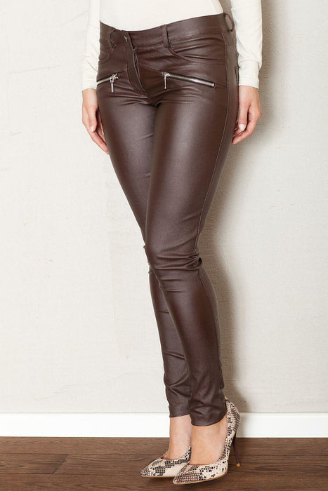 Chic Viscose Trousers with Sleek Tubular Design