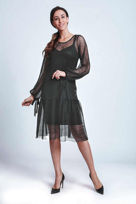 Elegant Ruffled Hem Cocktail Dress - Marselini Style