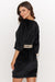 Chic Velour Mini Dress with Belt - Sand & Black