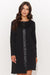 Elegant Black Eco-Leather Tracksuit Dress for the Modern Woman