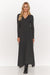 Chic Viscose Maxi Dress with Eye-Catching Tinsel Accents