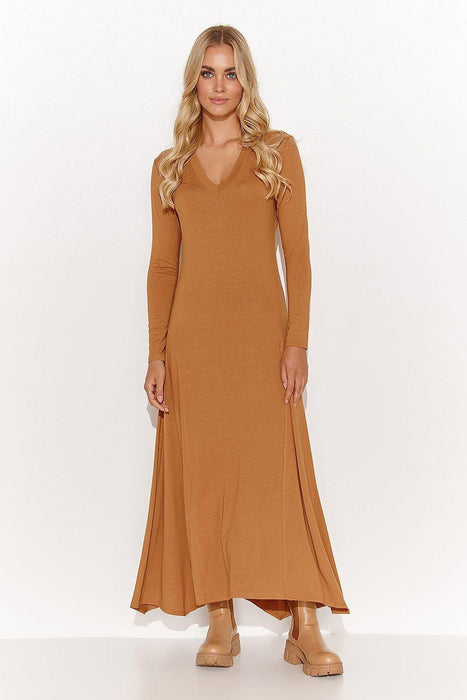 Chic Viscose Maxi Dress with Eye-Catching Tinsel Accents