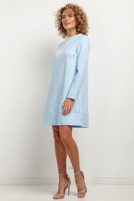 Chic Fall Knit Dress with Elegant Stand-Up Collar