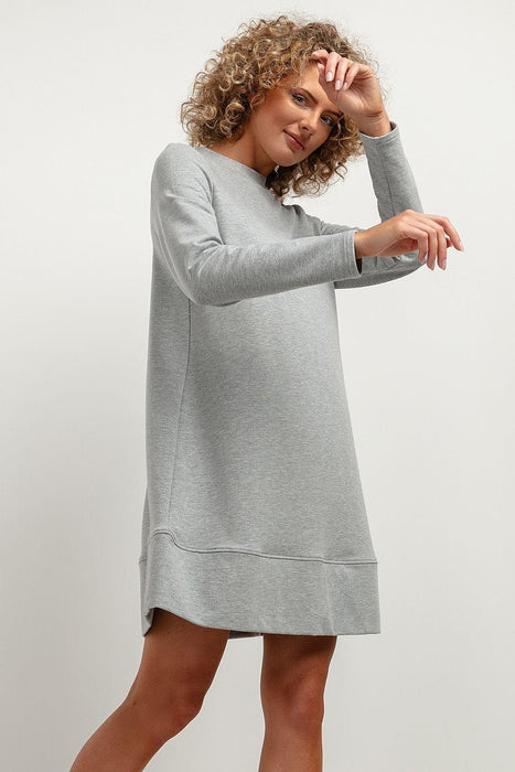 Chic Fall Knit Dress with Elegant Stand-Up Collar