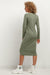 Elegant Boat Neck Midi Dress with Refined Hem Accents