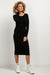 Elegant Boat Neck Midi Dress with Refined Hem Accents