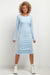 Elegant Boat Neck Midi Dress with Refined Hem Accents