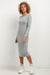 Elegant Boat Neck Midi Dress with Refined Hem Accents