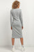 Elegant Boat Neck Midi Dress with Refined Hem Accents