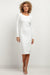 Elegant Boat Neck Midi Dress with Refined Hem Accents