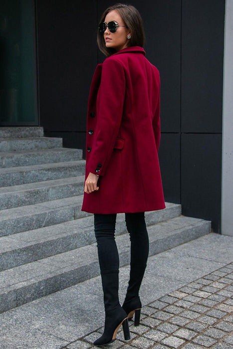 Timeless Wool Blend Coat with Decorative Buttons