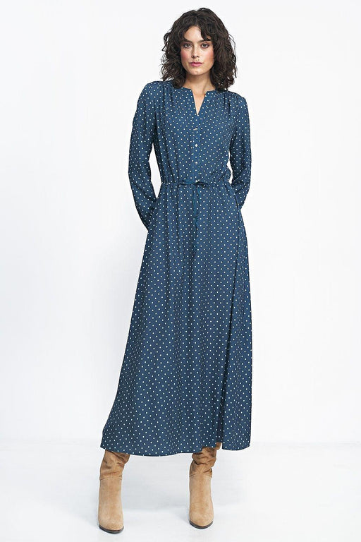 Elegant Peas Print Maxi Dress for Women