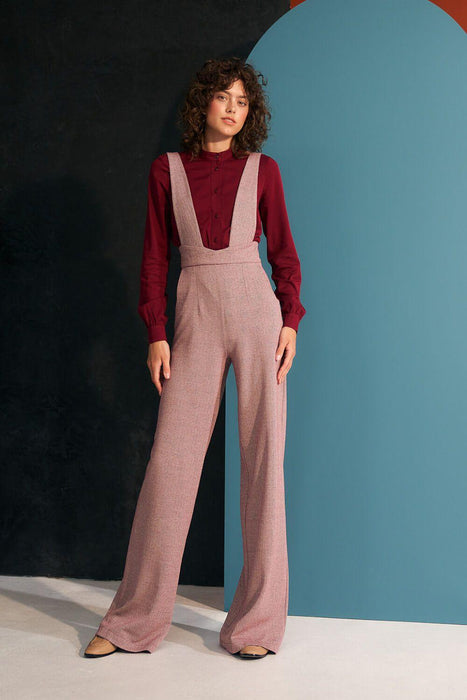 Vintage Charm High-Waisted Jumpsuit