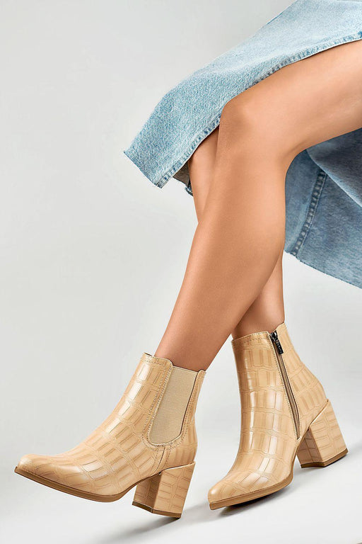 Chic Almond Toe Heeled Ankle Boots