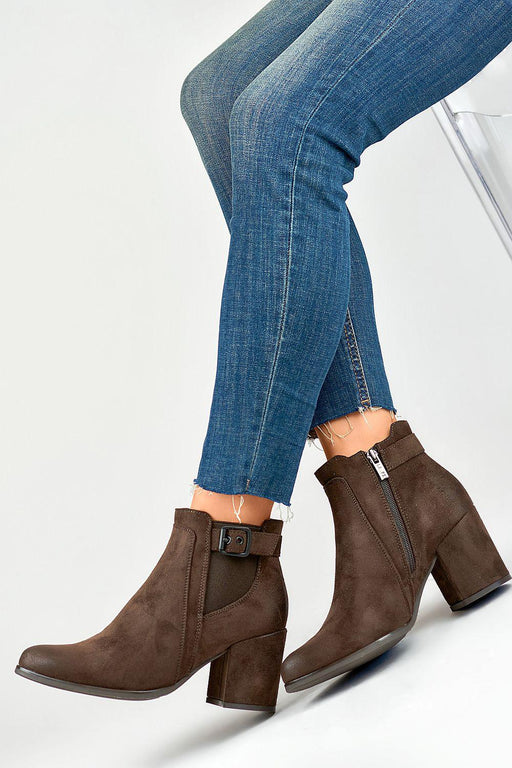 Chic Buckled Organic Suede Ankle Boots with Elevated Style