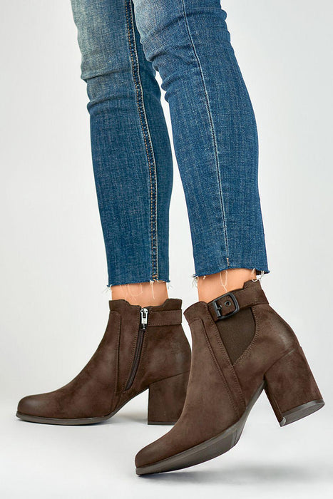 Chic Buckled Organic Suede Ankle Boots with Elevated Style