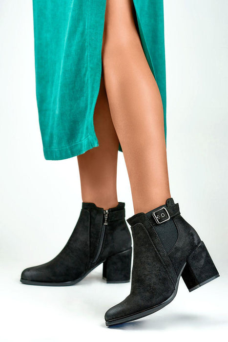 Chic Buckled Organic Suede Ankle Boots with Elevated Style