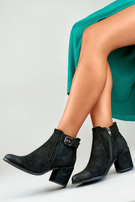 Chic Buckled Organic Suede Ankle Boots with Elevated Style