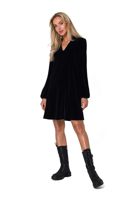 Velvet Vibe V-Neck Dress