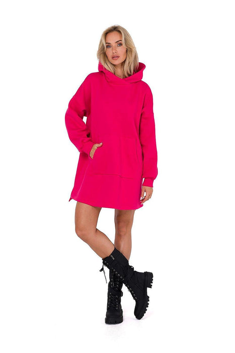 Cozy Kangaroo Pocket Knit Hooded Daydress