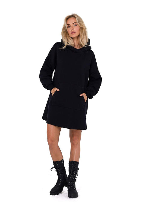 Cozy Kangaroo Pocket Knit Hooded Daydress