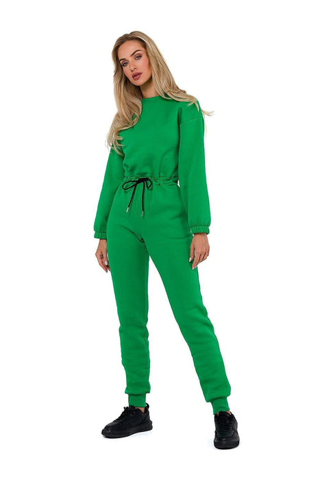 Chic Women's Zippered Suit with Adjustable Waist Tie