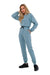 Chic Women's Zippered Suit with Adjustable Waist Tie