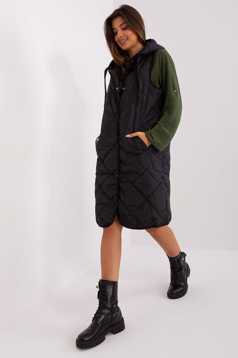 Versatile Extended Length Quilted Hooded Vest