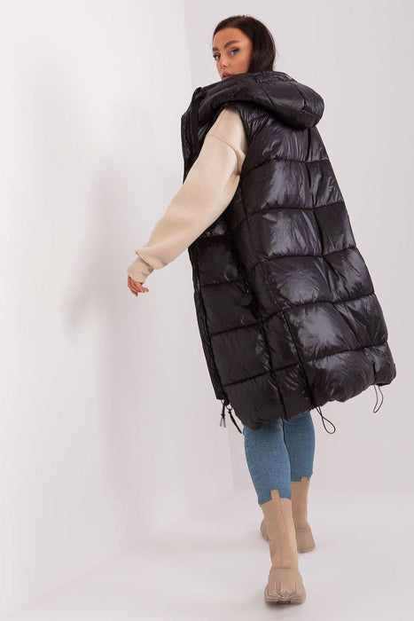 Hooded Quilted Gilet with Functional Zippered Pockets