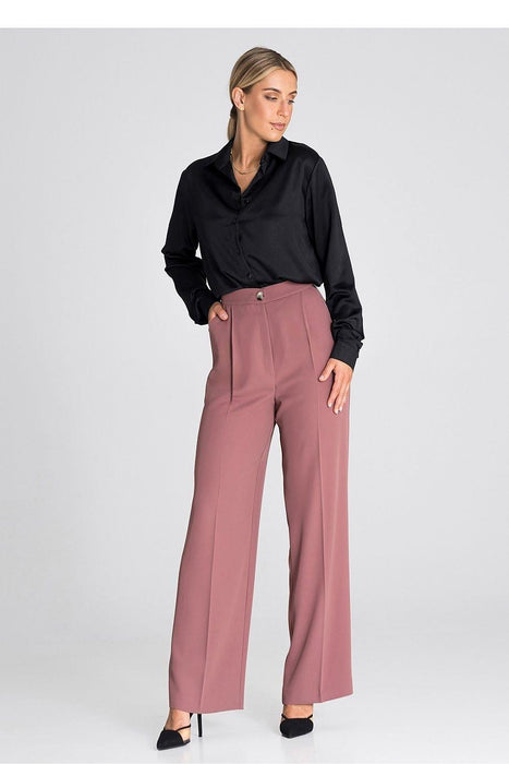 Chic Wide-Leg Pants with Modern Waist Design