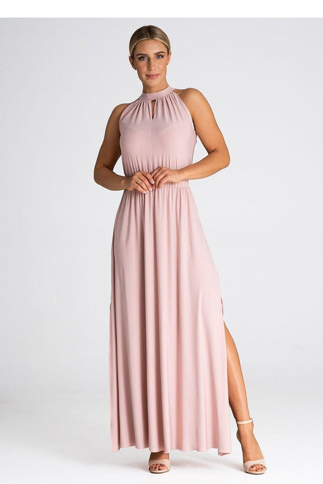 Sophisticated Pearl-Adorned Evening Gown for Elegant Events