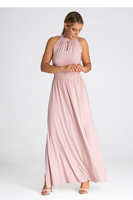 Sophisticated Pearl-Adorned Evening Gown for Elegant Events