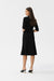 Sophisticated Ruffle-Back Day Dress with Stand-Up Collar