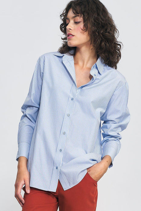 Elegant Cotton Long Sleeve Button-Up Shirt by Nife