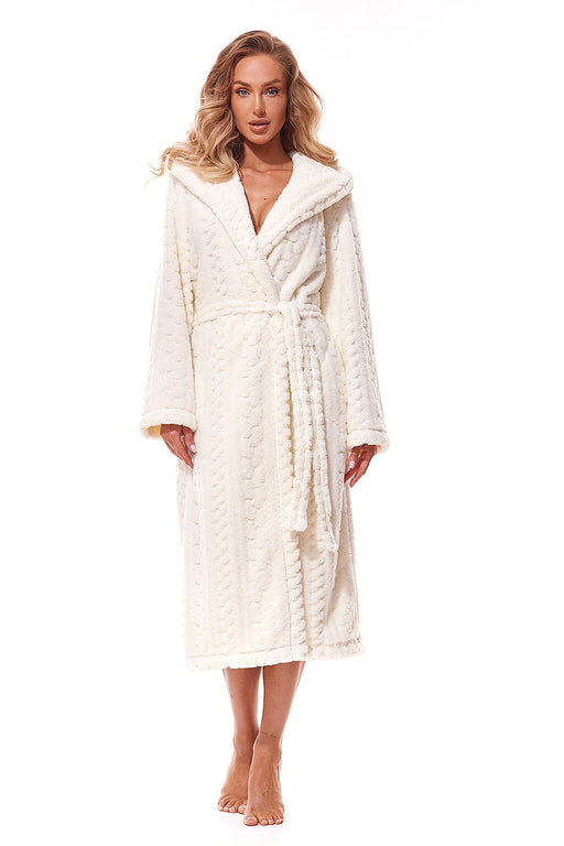 Cozy Elegance Hooded Bathrobe with Quilted Design