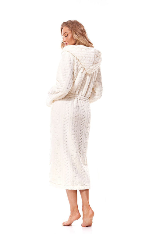 Cozy Elegance Hooded Bathrobe with Quilted Design