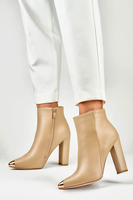 Sophisticated Stiletto Booties with Glamorous Metal Detailing