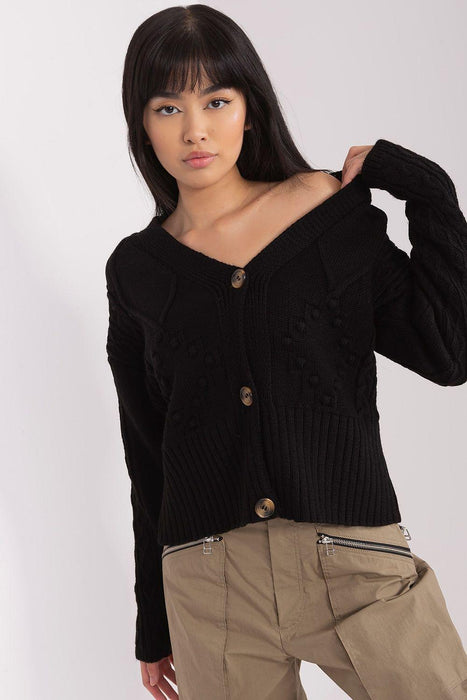 Elegant Heart-Embellished Knit Cardigan