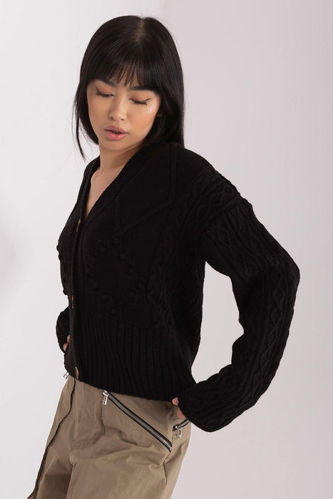 Elegant Heart-Embellished Knit Cardigan