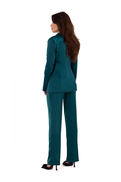 Elegant Satin Jacket with Luxe Padded Collar