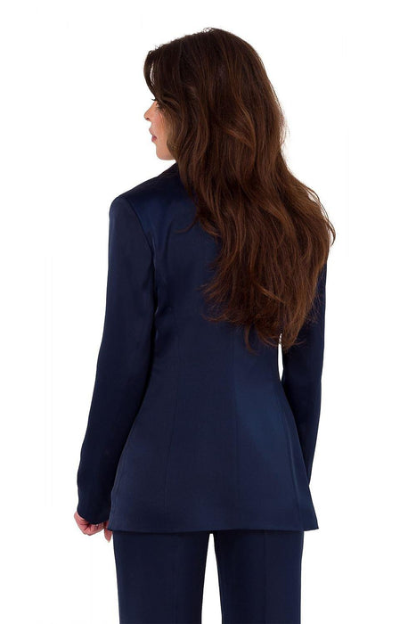 Elegant Satin Jacket with Luxe Padded Collar