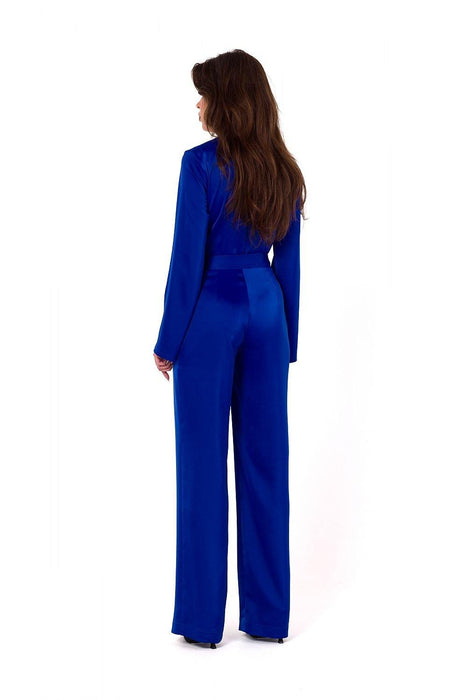 Sophisticated Satin Waist-Cinched Jumpsuit